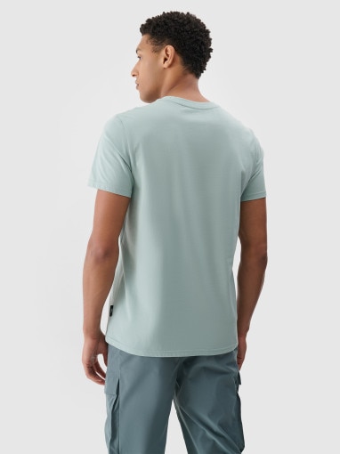 Męski t-shirt z nadrukiem 4F 4FRSS24TTSHM2536 - zielona