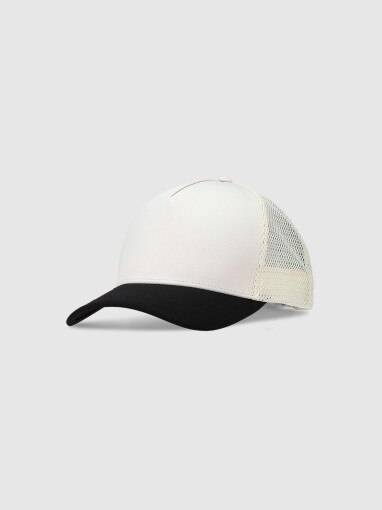 4F Czapka z daszkiem trucker uniseks 4F 4FRSS25ACABU446  biała Biały