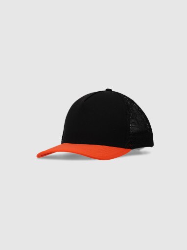4F Czapka z daszkiem trucker uniseks 4F 4FRSS25ACABU446  czarna Czarny