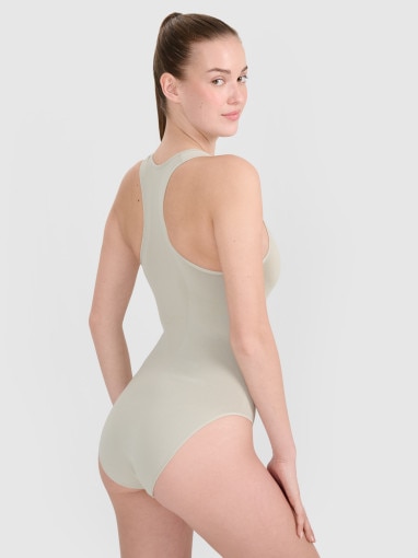 Damskie body treningowe 4F 4FRSS25TFBOF004 - beżowe