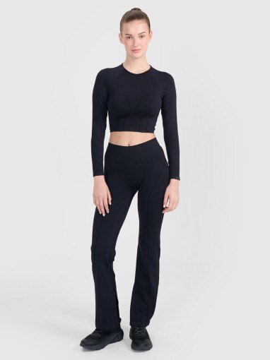 Damski longsleeve treningowy 4F 4FRSS25TFLOF486 - czarny