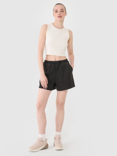 4F Damskie spodenki casual 4F 4FRSS25TSHOF699 czarne Czarny