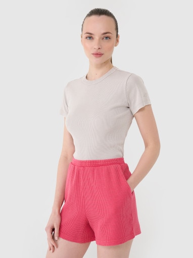 4F Damskie spodenki casual 4F 4FRSS25TSHOF699 różowe Różowy