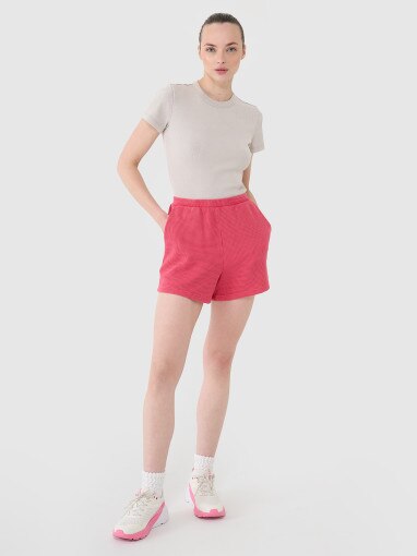 Damskie spodenki casual 4F 4FRSS25TSHOF699 - różowe