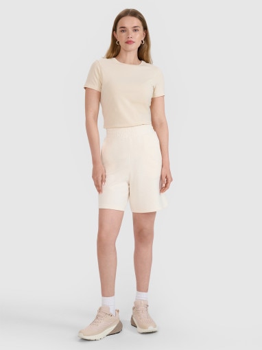 4F Damskie spodenki dresowe 4F 4FRSS25TSHOF727  białe Biały