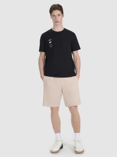 4F Męskie spodenki casual 4F 4FRSS25TSHOM746  beżowe Beżowy