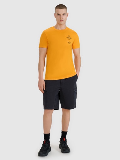 4F Męskie spodenki casual cargo 4F 4FRSS25TSHOM759  czarne Czarny