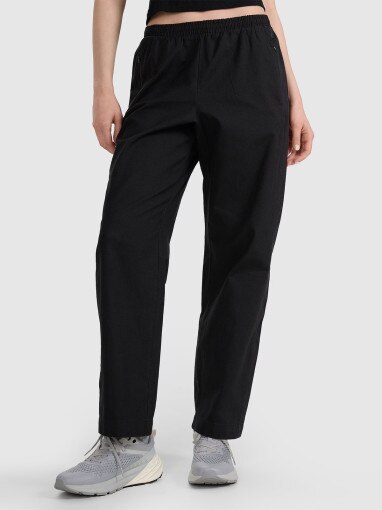 Damskie spodnie casual 4F 4FRSS25TTROF1448 - czarne