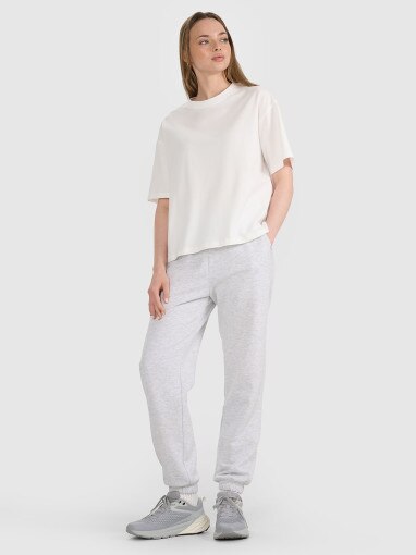 Damski t-shirt oversize bez nadruku 4F 4FRSS25TTSHF2692 - biały