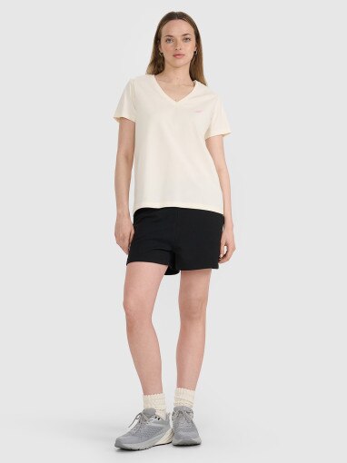 Damski t-shirt oversize 4F 4FRSS25TTSHF2778 - biały