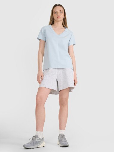 Damski t-shirt oversize 4F 4FRSS25TTSHF2778 - niebieski