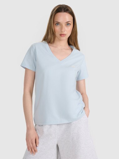 4F Damski tshirt oversize 4F 4FRSS25TTSHF2778  niebieski Niebieski