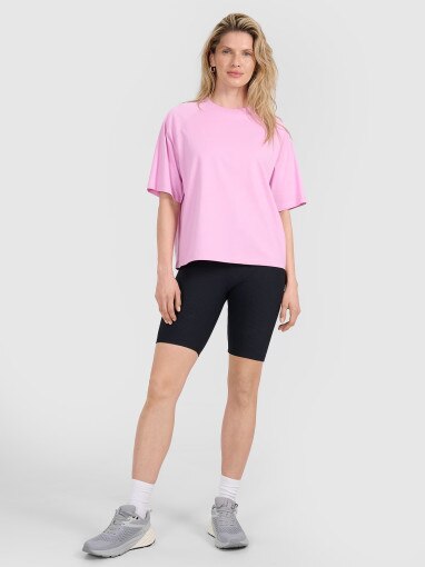 Damski t-shirt oversize 4F 4FRSS25TTSHF2792 - różowy