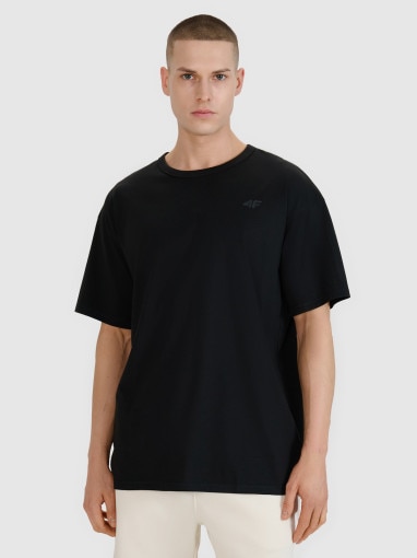 4F Męski tshirt oversize 4F 4FRSS25TTSHM2686  czarny Czarny