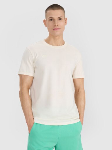 4F Męski tshirt z nadrukiem 4F 4FRSS25TTSHM2687  biały Biały
