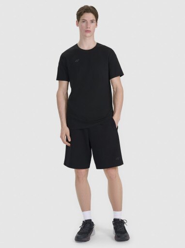 Męski t-shirt z nadrukiem 4F 4FRSS25TTSHM2687 - czarny