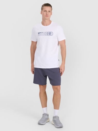 Męski t-shirt z nadrukiem 4F 4FRSS25TTSHM2851 - biały