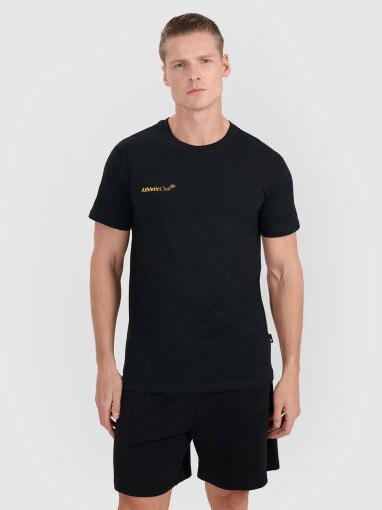 4F Męski tshirt z nadrukiem 4F 4FRSS25TTSHM2853  czarny Czarny