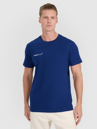 4F Męski tshirt z nadrukiem 4F 4FRSS25TTSHM2853  granatowy Granatowy
