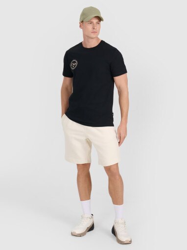 Męski t-shirt z nadrukiem 4F 4FRSS25TTSHM2854 - czarny