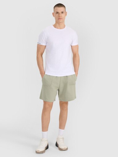 Męski t-shirt basic 4F 4FRSS25TTSHM3041 - biały