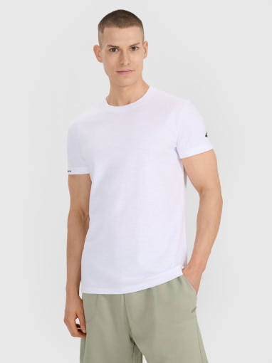 4F Męski tshirt basic 4F 4FRSS25TTSHM3041  biały Biały