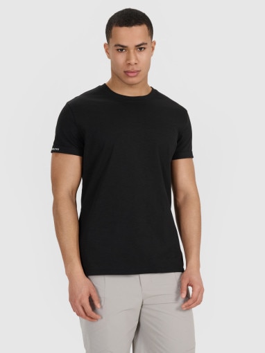 4F Męski tshirt basic 4F 4FRSS25TTSHM3041  czarny Czarny
