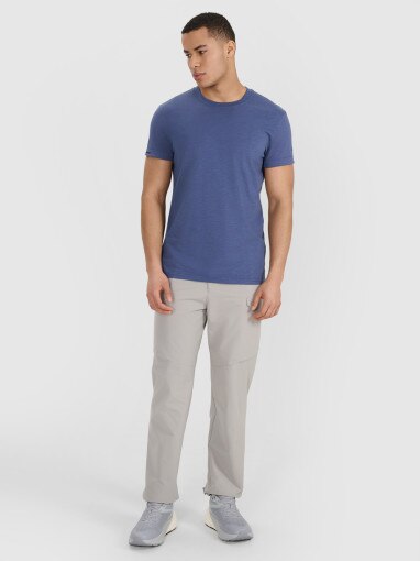 Męski t-shirt basic 4F 4FRSS25TTSHM3041 - niebieski