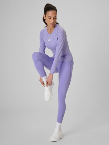 Damski longsleeve treningowy 4F 4FRSS26TFLOF0721 - fioletowy