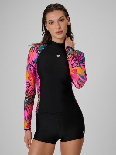Obrazek dla: 4F Damski longsleeve do pływania i sportów wodnych UPF50+ 4F 4FRSS26TFLOF661 multikolor Multikolor