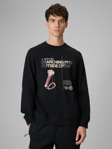 Obrazek dla: 4F Męski longsleeve z nadrukiem 4F 4FRSS26TLONM674  czarny Czarny