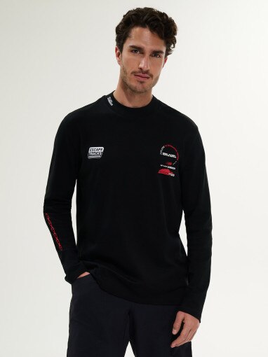 Obrazek dla: 4F Męski longsleeve z nadrukiem 4F4FRSS26TLONM679  czarny Czarny