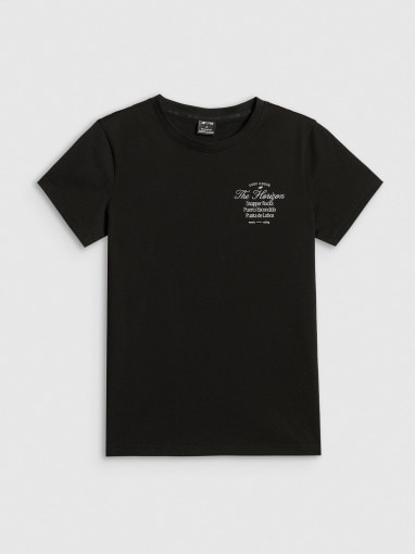 Obrazek dla: 4F Damski tshirt z nadrukiem 4F 4FRSS26TTSHF4537  czarny Czarny