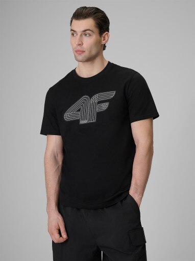 Obrazek dla: 4F Męski tshirt z nadrukiem 4F 4FRSS26TTSHM3805  czarny Czarny