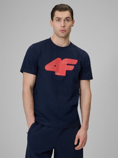 Obrazek dla: 4F Męski tshirt z nadrukiem 4F 4FRSS26TTSHM3805  granatowy Granatowy