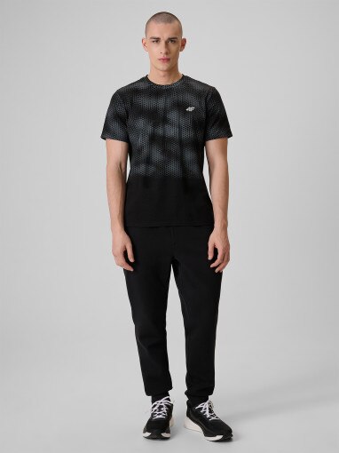 Męski t-shirt z nadrukiem 4F 4FRSS26TTSHM3807 - czarny