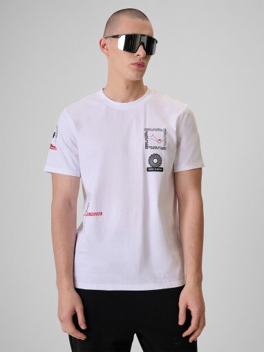 Obrazek dla: 4F Męski tshirt z nadrukiem 4F 4FRSS26TTSHM3872  biały Biały