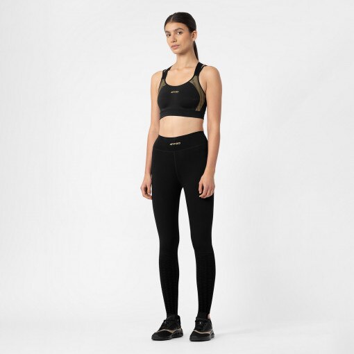 4F Damskie legginsy treningowe 4F 4FSS22TFTIF130  czarne Głęboka czerń