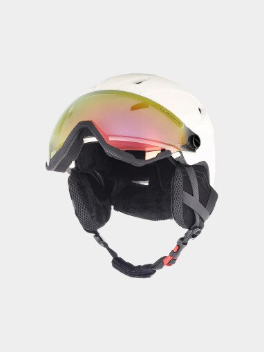 4F Kask narciarski z goglami uniseks 4F 4FWAW24AHELU090 biały Biały