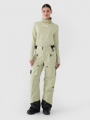 4F Damskie spodnie snowboardowe 4F 4FWAW24TFTRF701  zielone Zielony