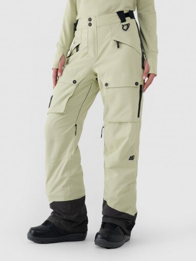 Damskie spodnie snowboardowe 4F 4FWAW24TFTRF701 - zielone