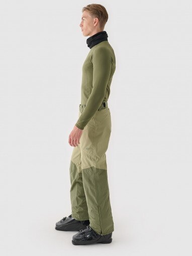 Męskie spodnie narciarskie 4F 4FWAW24TFTRM695 - oliwkowe/khaki