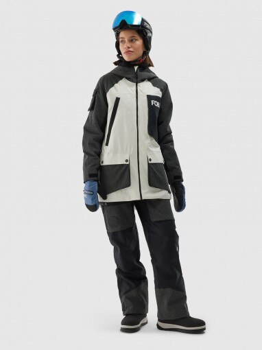Damska kurtka snowboardowa 4F 4FWAW24TTJAF587 - biała