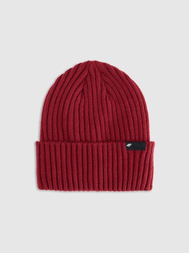  4F Męska czapka zimowa 4F 4FWAW25ACAPM673  czerwona Czerwony