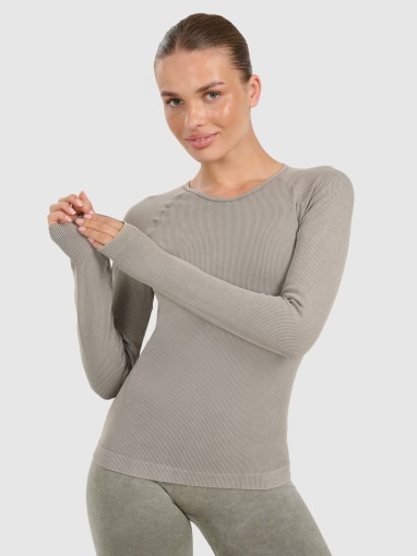  4F Damski longsleeve do jogi i pilatesu 4F 4FWAW25TFLOF429  szary Szary