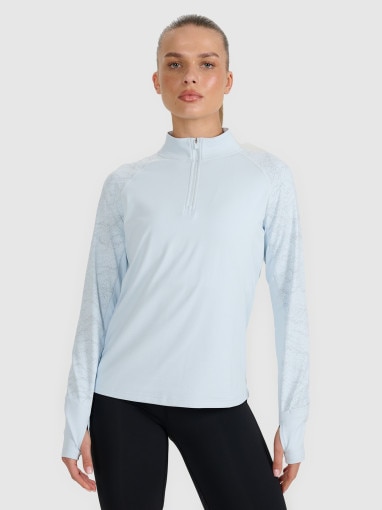  4F Damska bluza do biegania 4F 4FWAW25TFSWF578  niebieska Niebieski