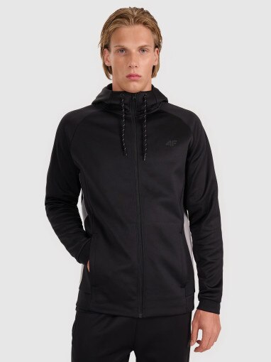 4F Męska bluza treningowa 4F 4FWAW25TFSWM587  czarna Czarny