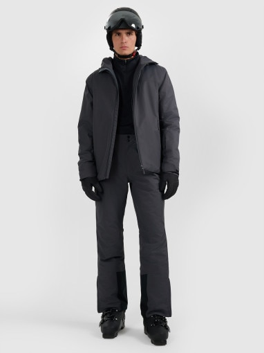 4F Męskie spodnie narciarskie z szelkami 4F 4FWAW25TFTRM1155 szare Szary
