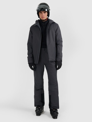 Męskie spodnie narciarskie z szelkami 4F 4FWAW25TFTRM1155 - szare