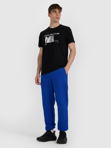 Męski t-shirt z nadrukiem 4F 4FWAW25TTSHM3130 - czarny